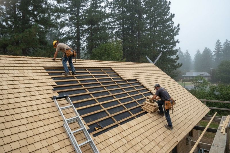 Cedar Shake Roof Installation